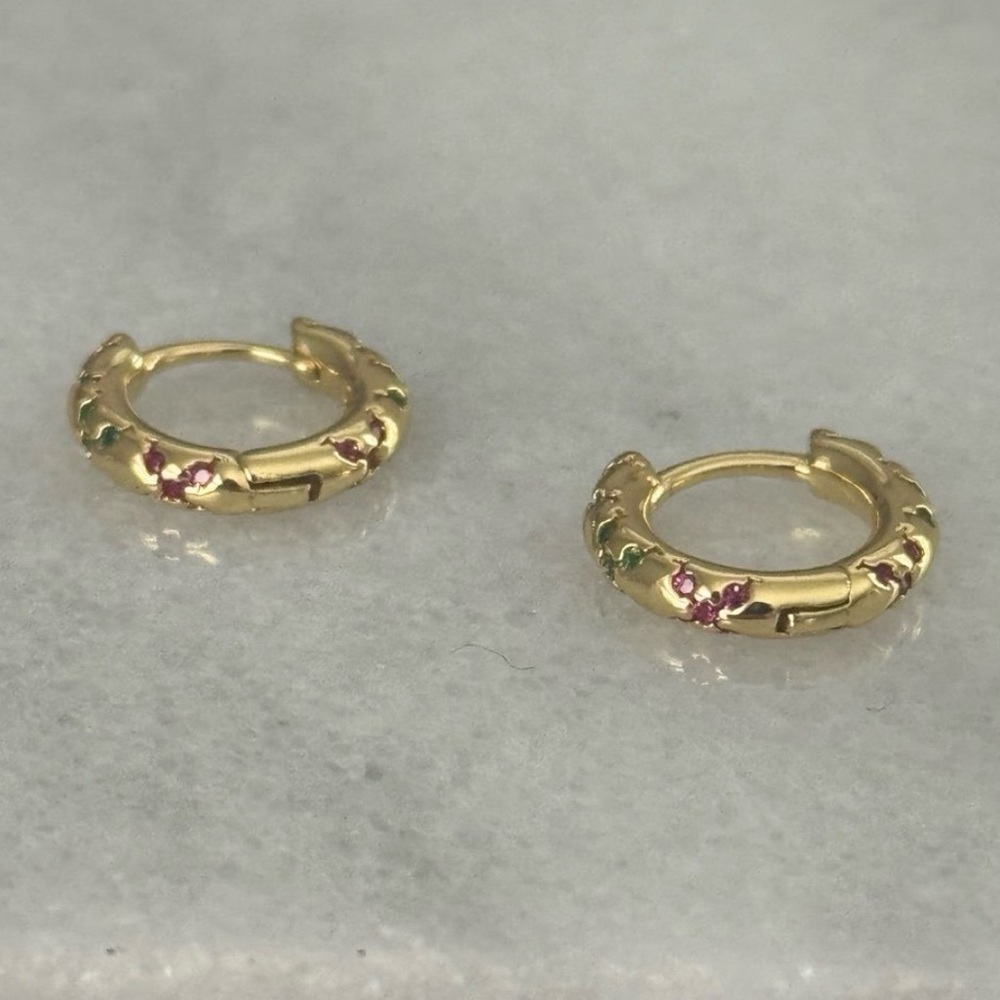 Gold Colorful Small Huggie Hoop Earrings 

Brand New - Picture 4 of 5